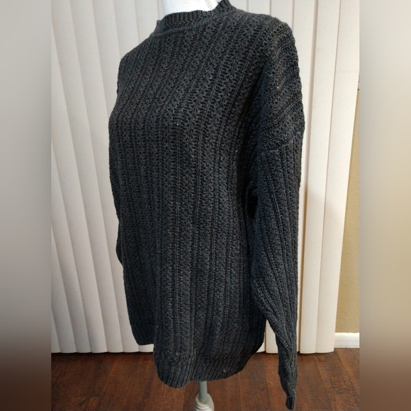 Basix Penn Wright & Manson Sweater Gray Pullover Cable Knit Size XL Chest 46" - Picture 6 of 6
